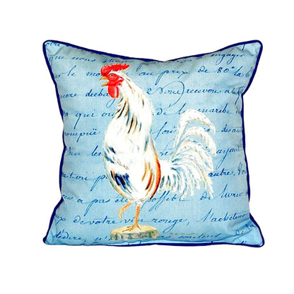 White Rooster Script Large Indoor/Outdoor Pillow 18x18