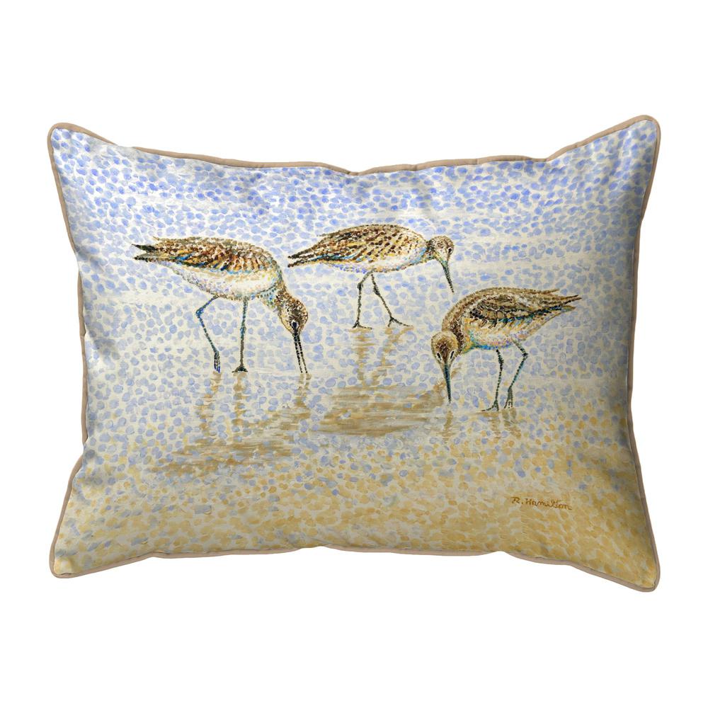 Willet Sandpipers Feeding Large Indoor/Outdoor Pillow 16x20
