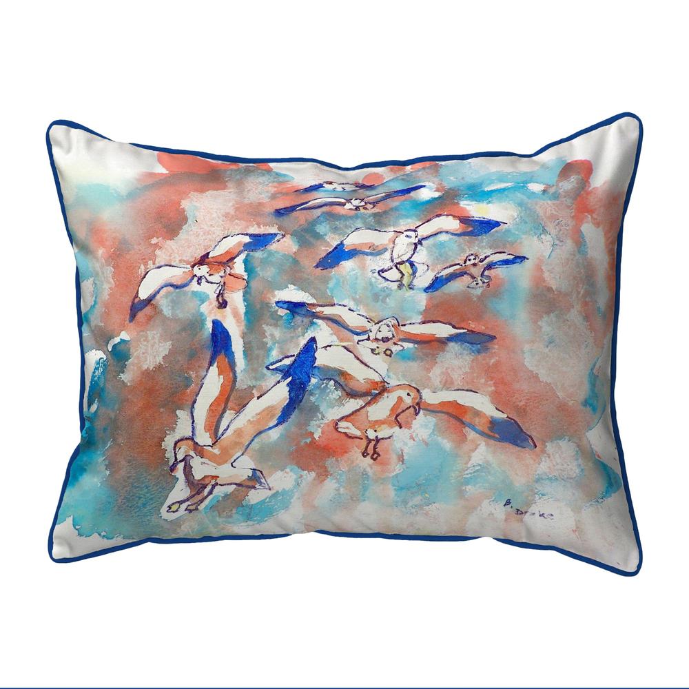 Gulls Flocking Large Indoor/Outdoor Pillow 16x20