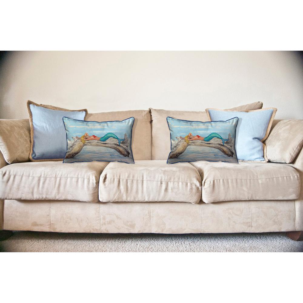Mermaid on Log Large Indoor/Outdoor Pillow 16x20