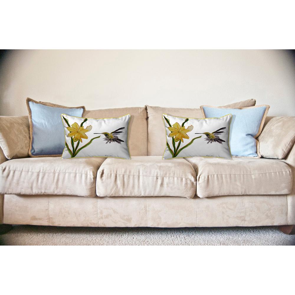 Yellow Hummingbird Large Indoor/Outdoor Pillow 16x20