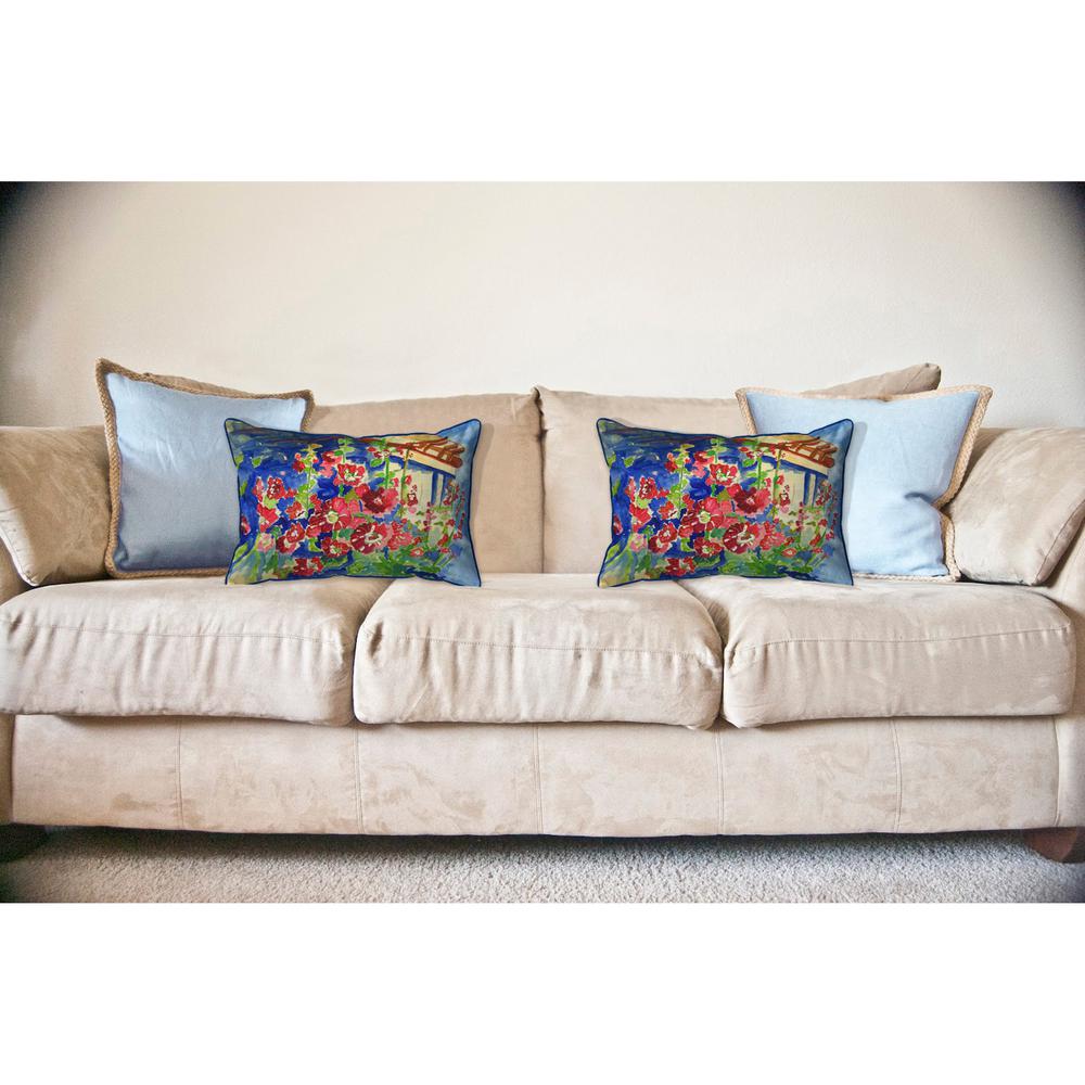 Hollyhocks Large Indoor/Outdoor Pillow 16x20