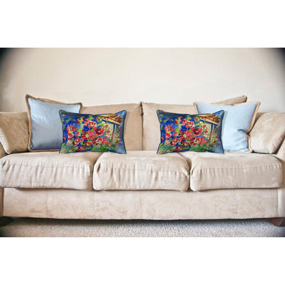 Hollyhocks Large Indoor/Outdoor Pillow 16x20