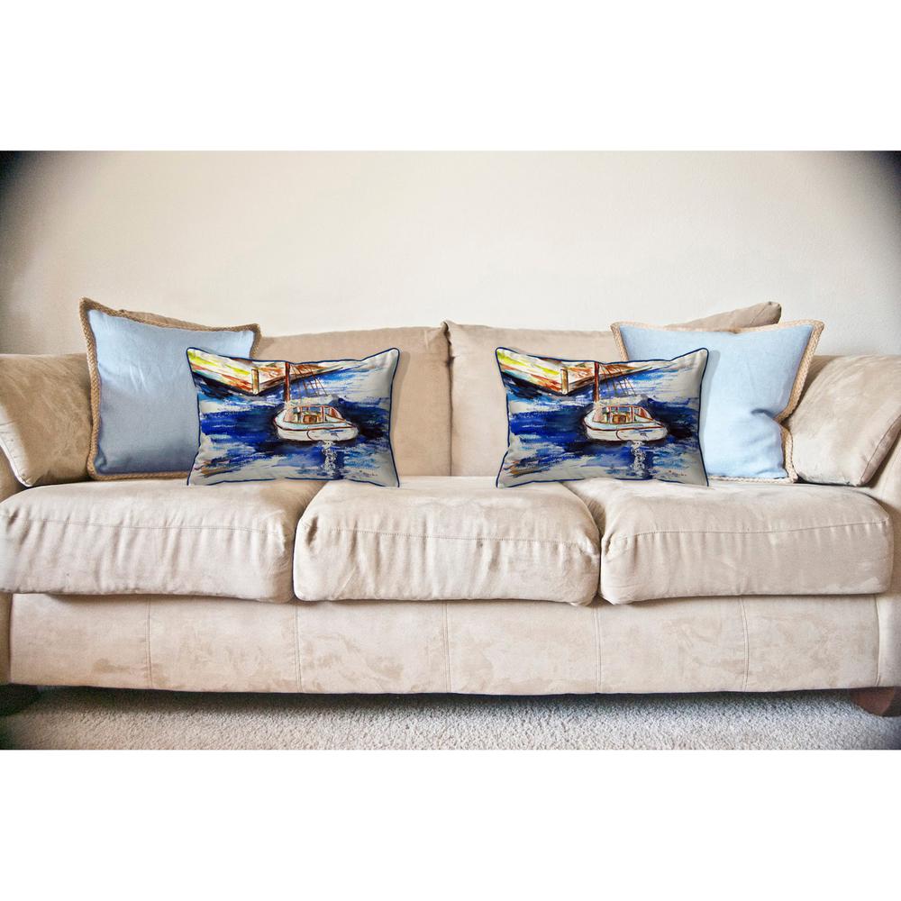 Sailboat & Dock Large Pillow 16x20
