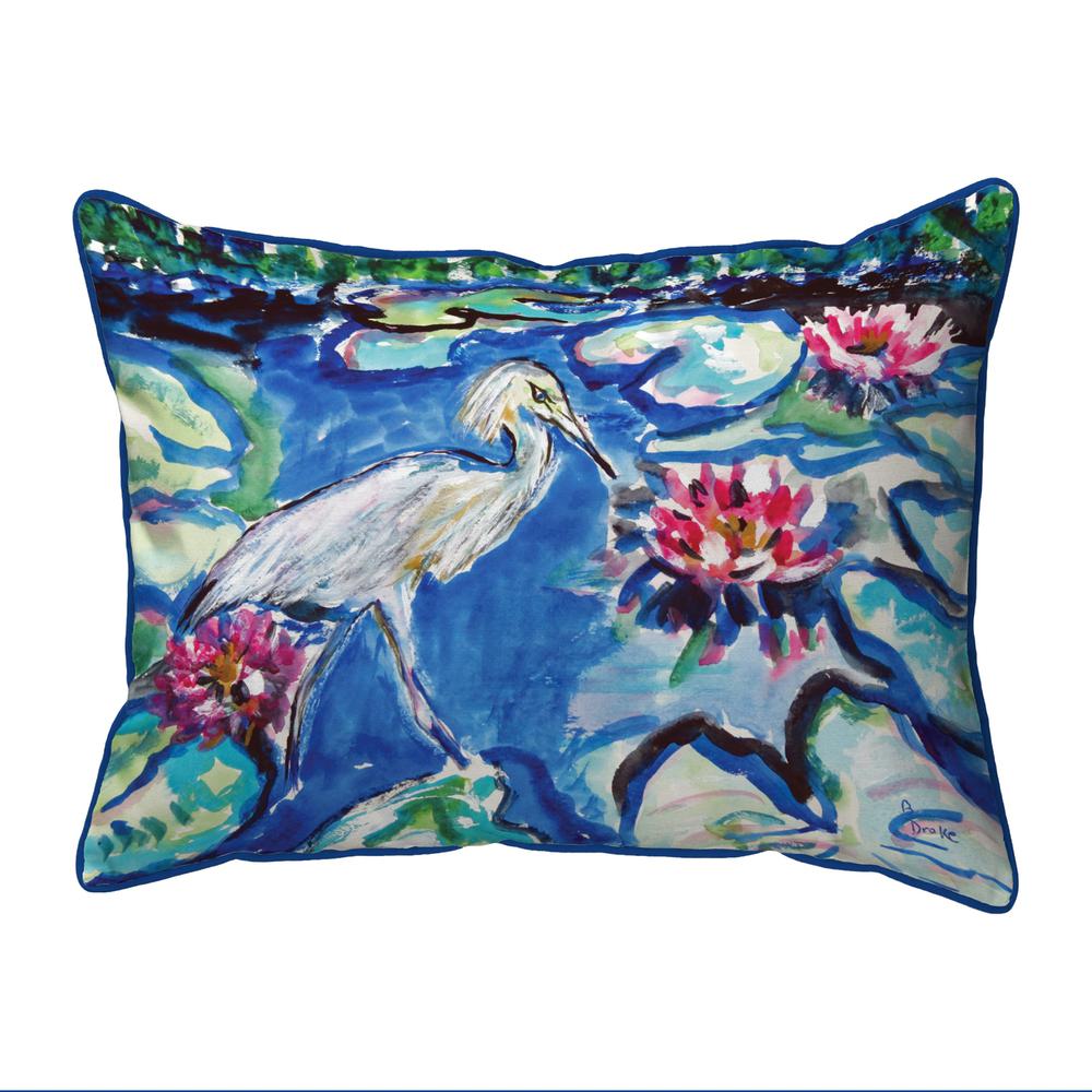 Heron & Waterlilies Large Indoor/Outdoor Pillow 16x20