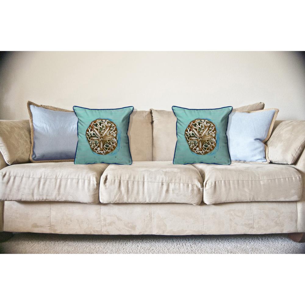 Sand Dollar - Teal Large Indoor/Outdoor Pillow 18x18