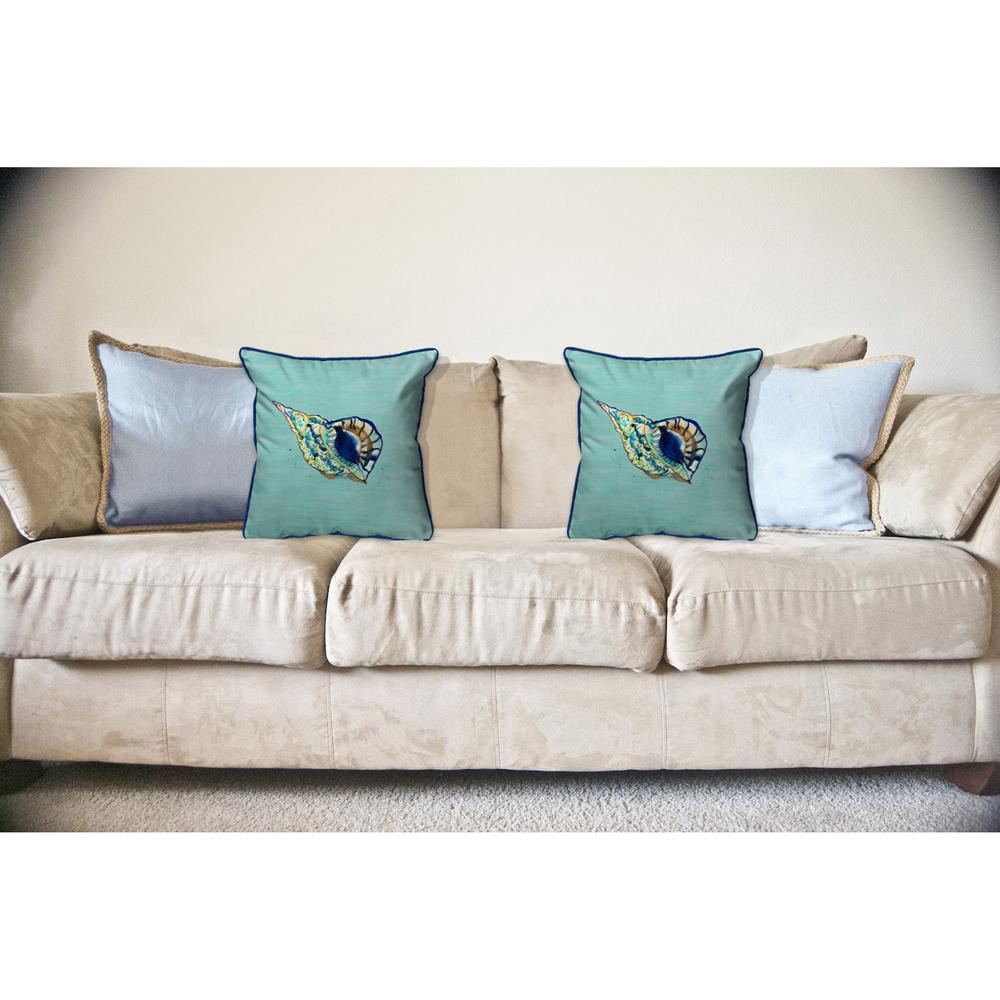 Betsy's Shell - Teal Large Indoor/Outdoor Pillow 18x18