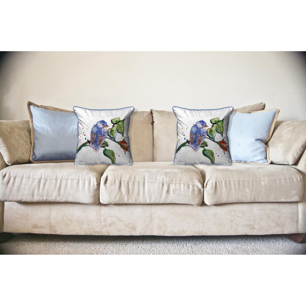 Betsy's Blue Bird Large Indoor/Outdoor Pillow 18x18