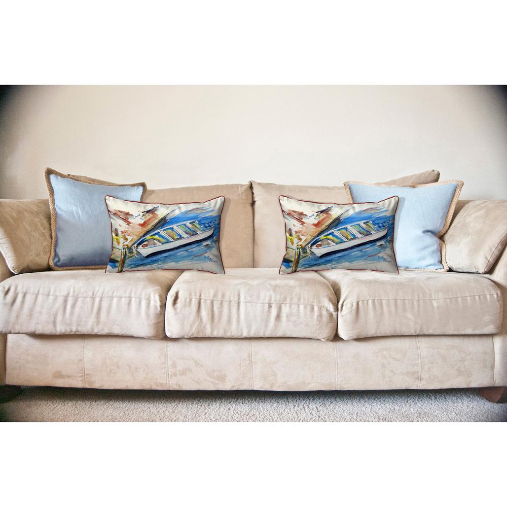 Rowboat at Dock Large Indoor/Outdoor Pillow 16x20