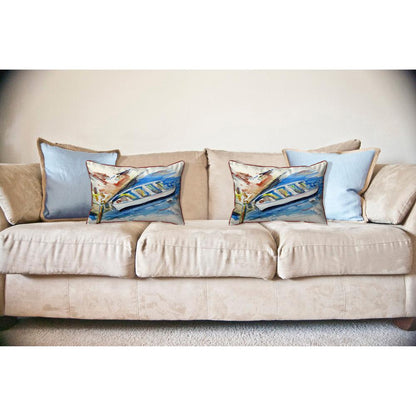 Rowboat at Dock Large Indoor/Outdoor Pillow 16x20