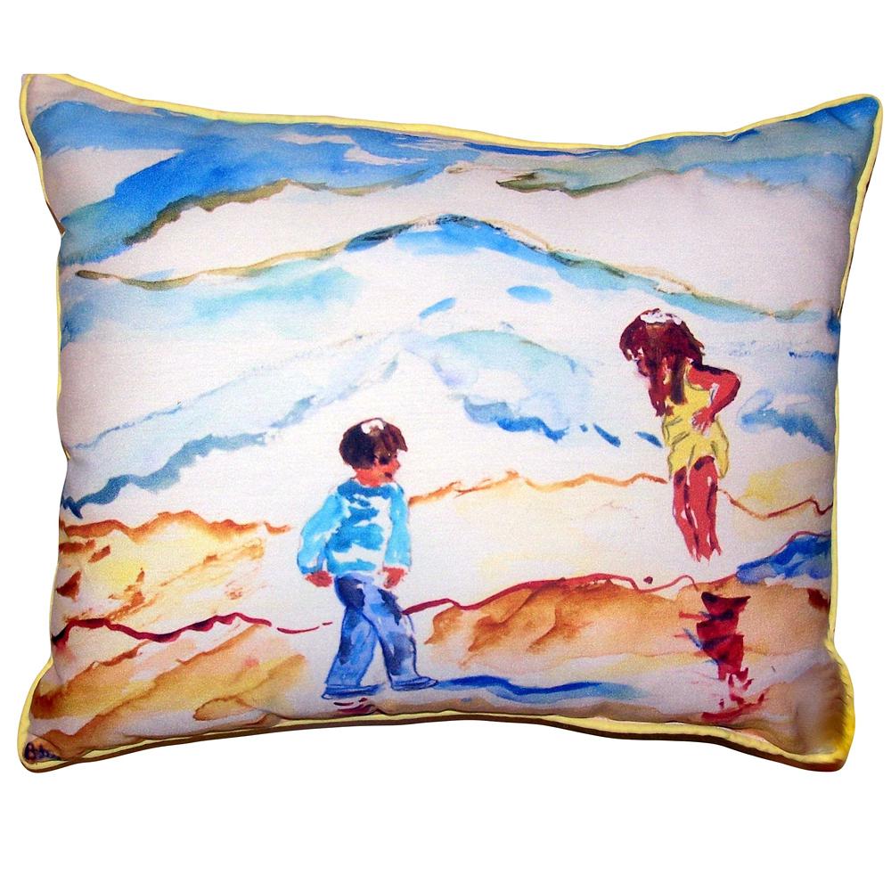 Wading at the Beach Large Indoor/Outdoor Pillow 16x20