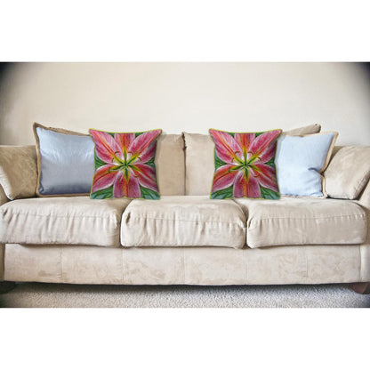 Pink Lily Large Indoor/Outdoor Pillow  18x18
