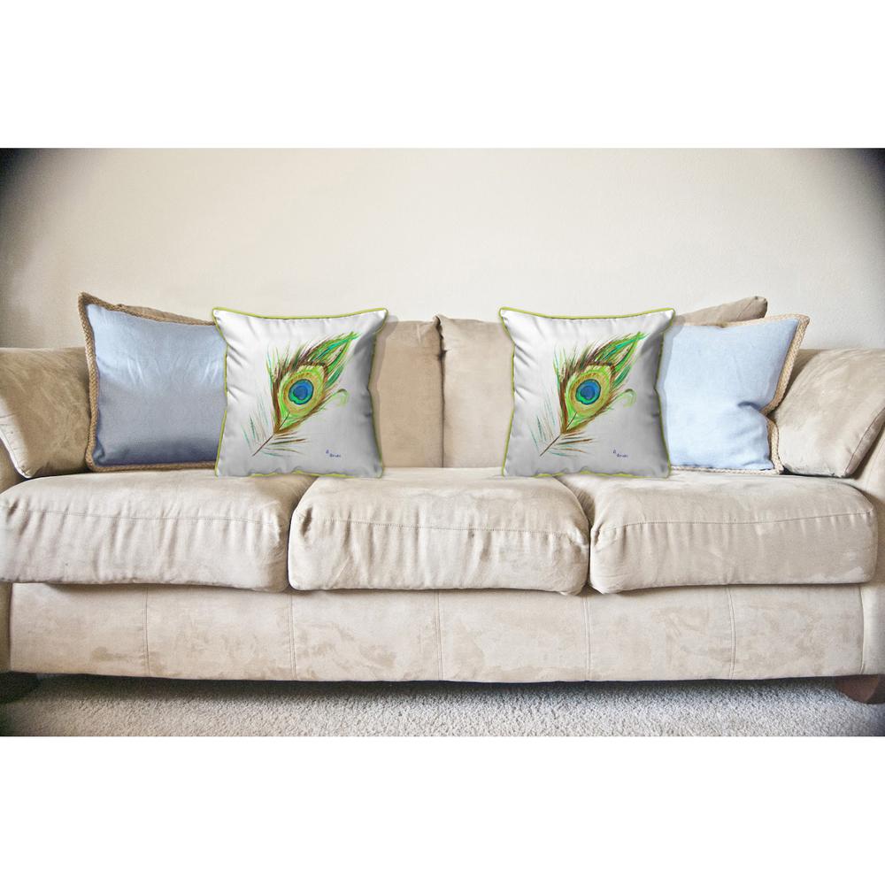 Peacock Feather Large Indoor/Outdoor Pillow 18x18