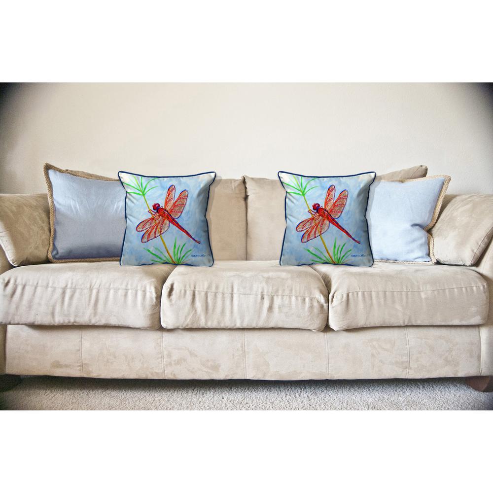 Red DragonFly Large Pillow 18x18
