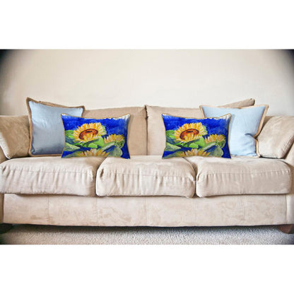 Gold Rising SunFlower Large Pillow 16x20