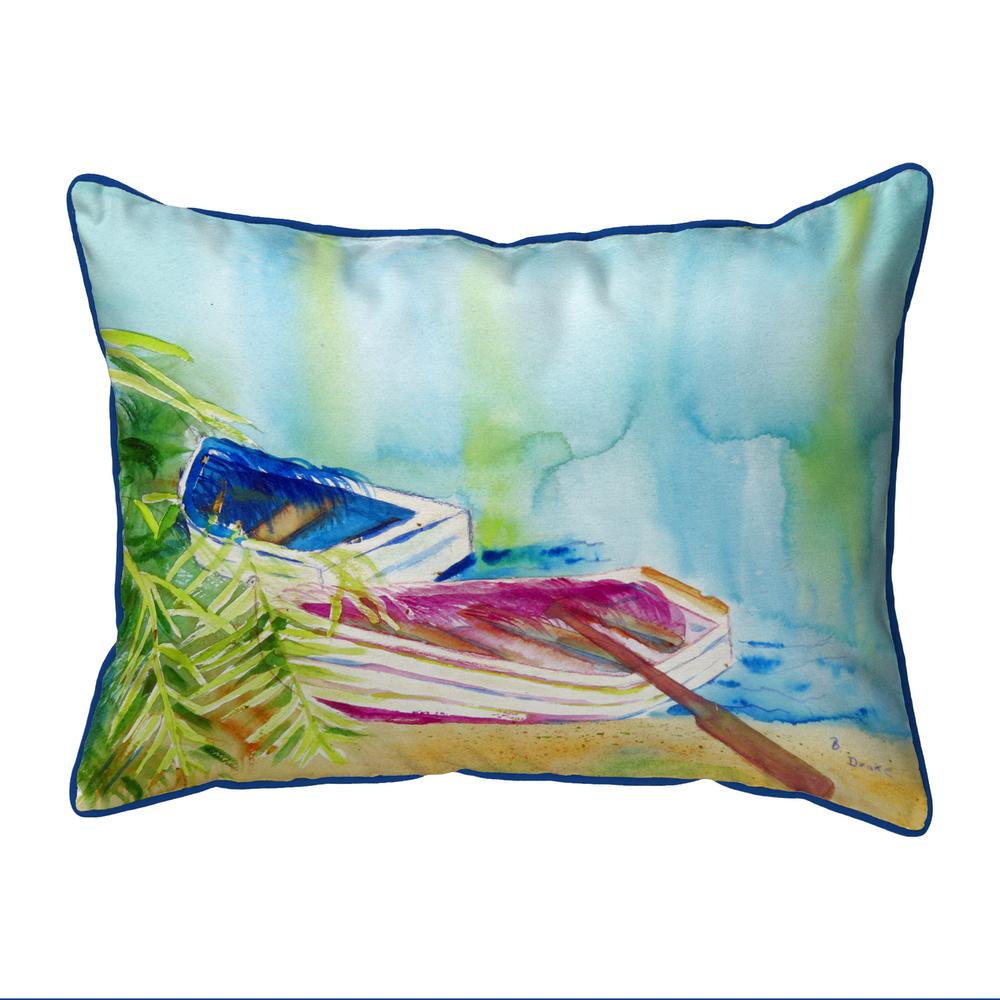 Watercolor Rowboats Large Pillow 16x20