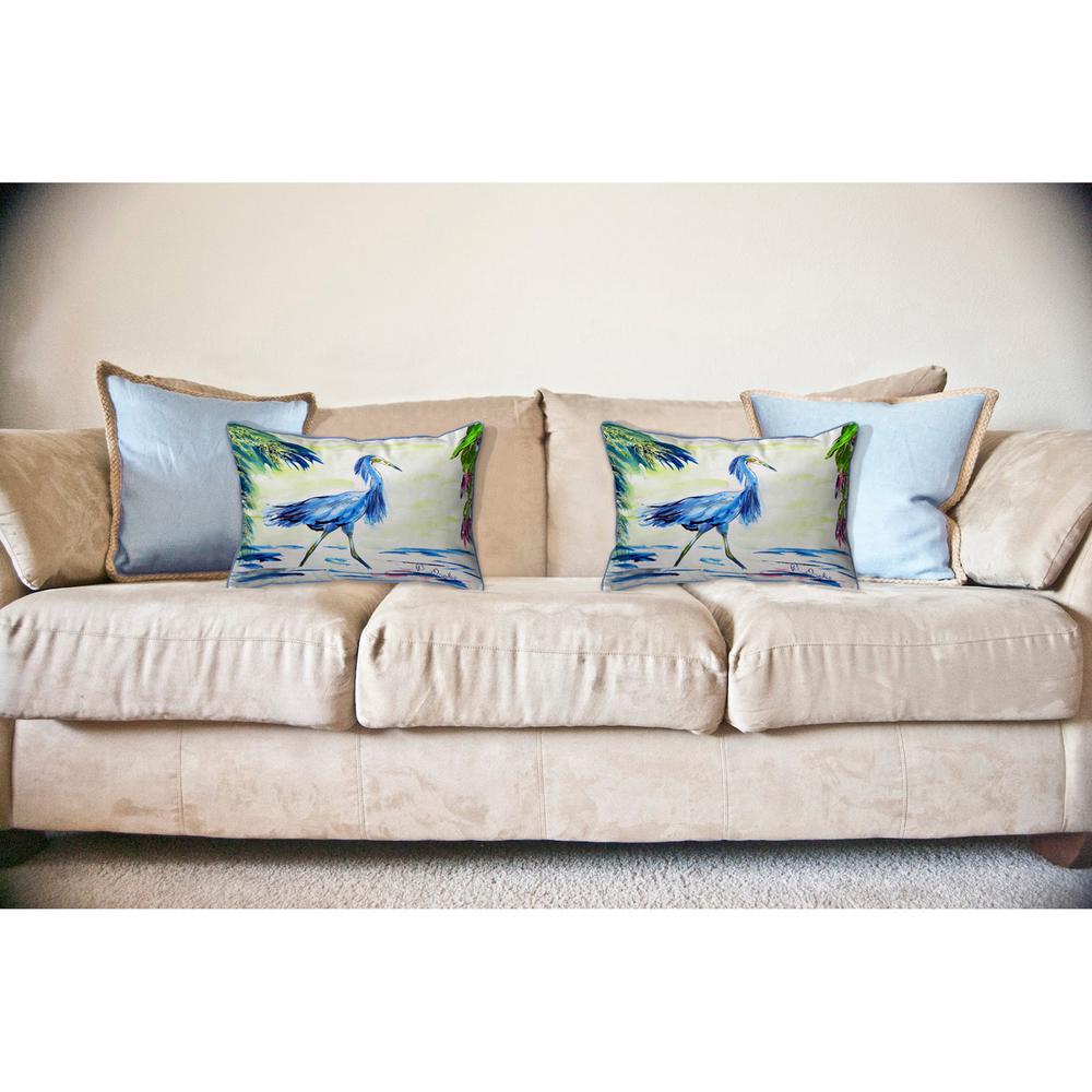 Blue Egret Large Pillow 16x20