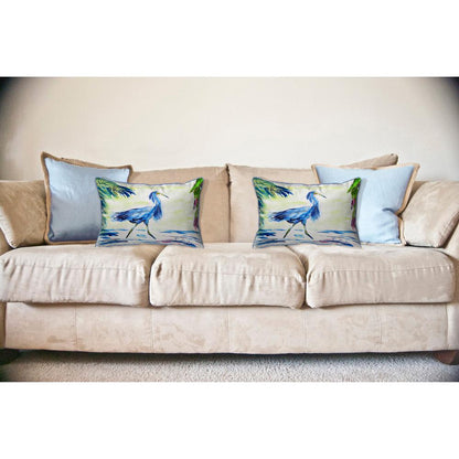 Blue Egret Large Pillow 16x20