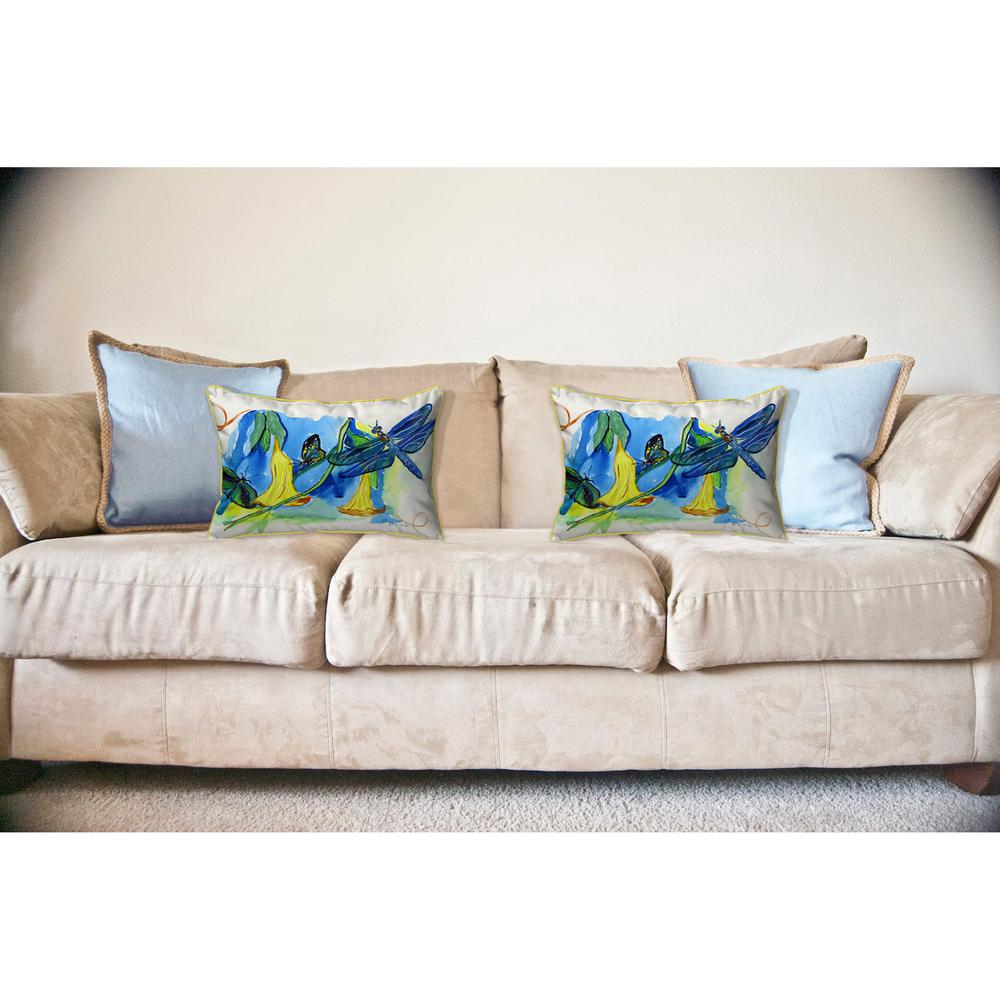 Yellow Bells & DragonFly Large Pillow 16x20