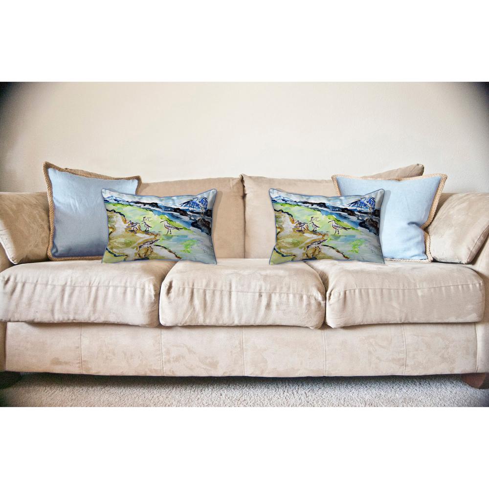 Sandpipers & Heron Large Pillow 16x20