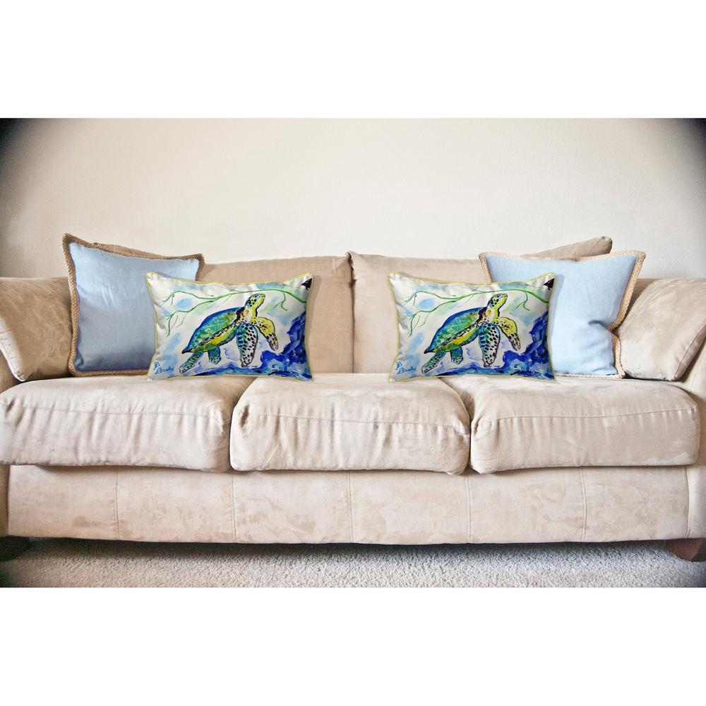 Yellow Sea Turtle Large Pillow 16x20