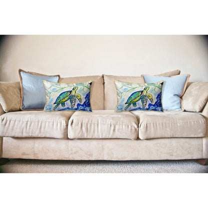 Yellow Sea Turtle Large Pillow 16x20