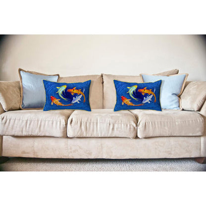 Swirling Koi Large Indoor/Outdoor Pillow 16x20