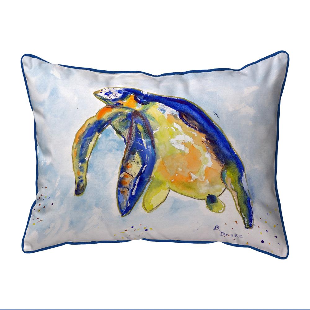 Blue Sea Turtle - Left Large Indoor/Outdoor Pillow 16x20