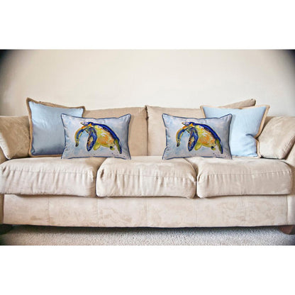 Blue Sea Turtle - Left Large Indoor/Outdoor Pillow 16x20