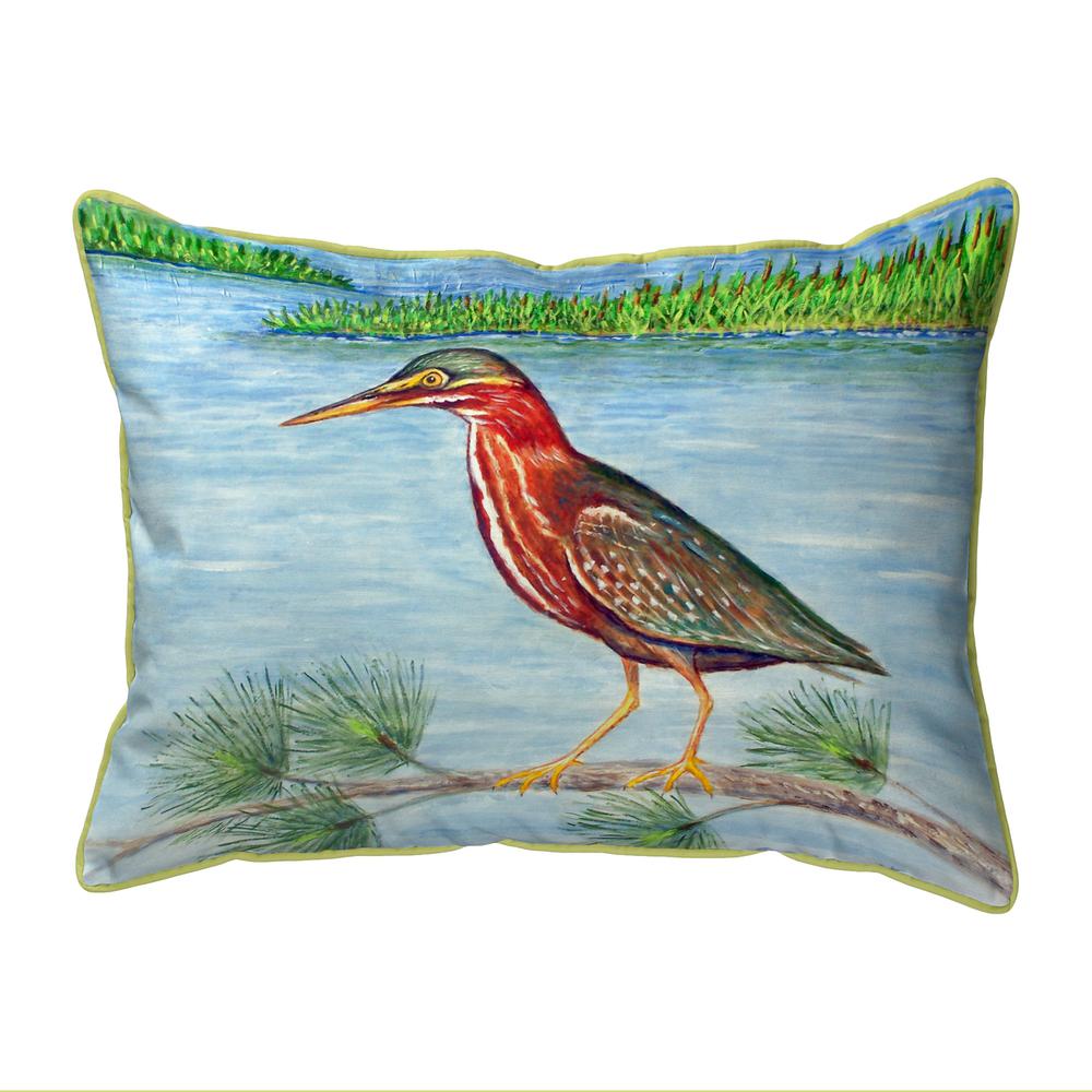 Green Heron II Large Indoor/Outdoor Pillow 16x20
