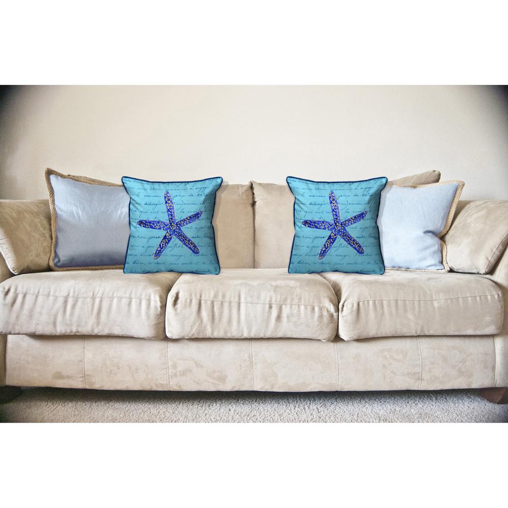 Blue Starfish Large Indoor/Outdoor Pillow 18x18