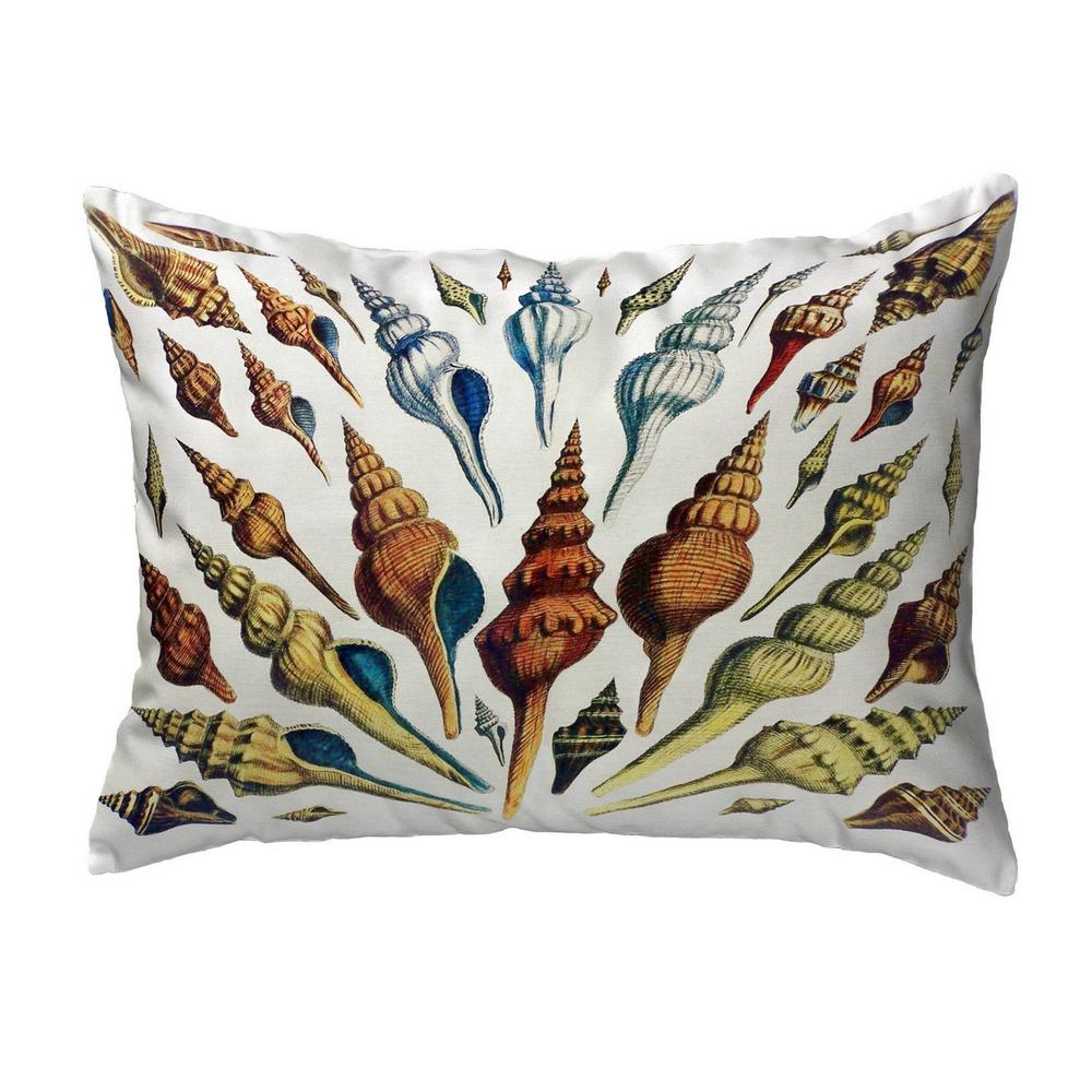 Multi Shells Antique Print Small Noncorded Pillow