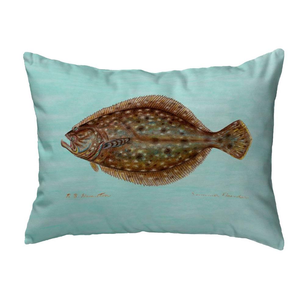 Flounder on Teal Small Noncorded Pillow