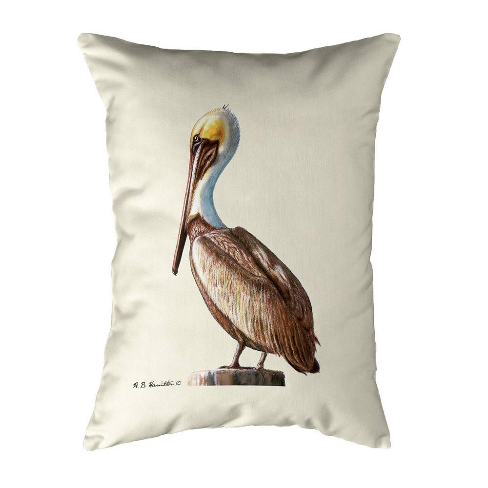 Pelican on Beige Small Noncorded Pillow