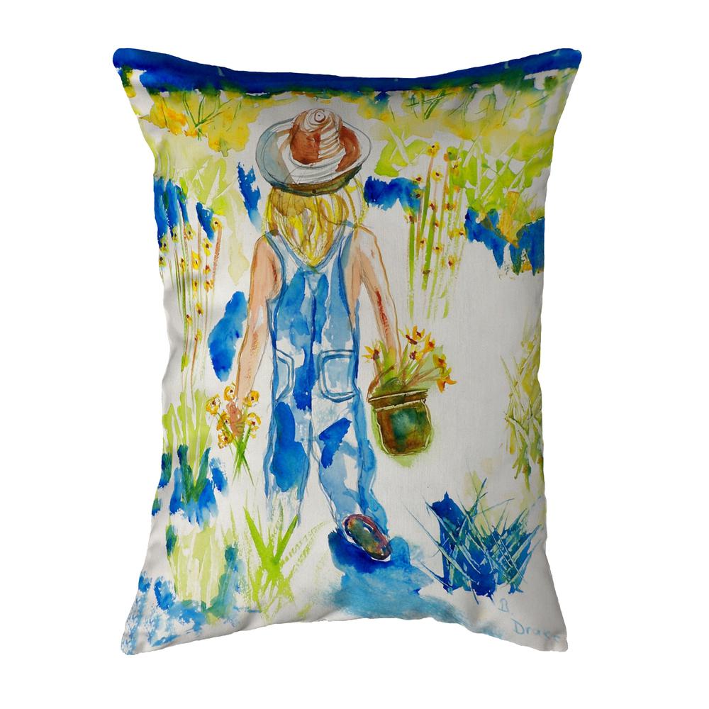 Garden Girl Small No-Cord Pillow 11x14