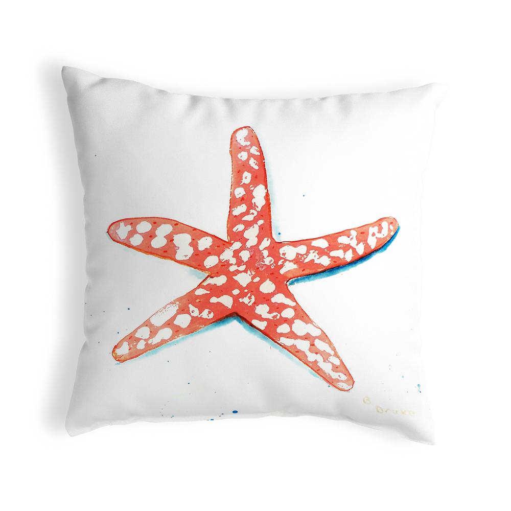 Coral Starfish Small No-Cord Pillow 12x12