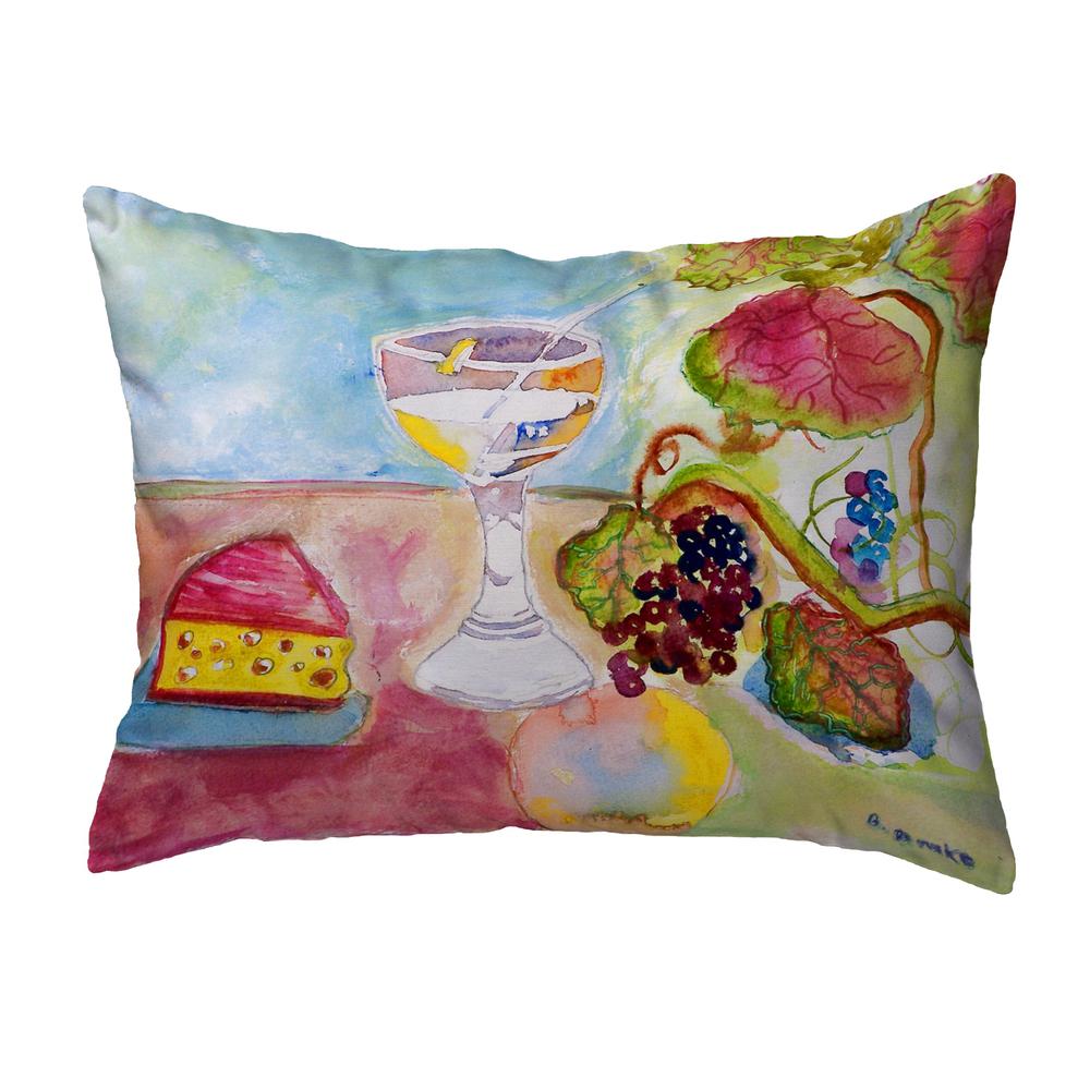 Wine & Cheese Small No-Cord Pillow 11x14