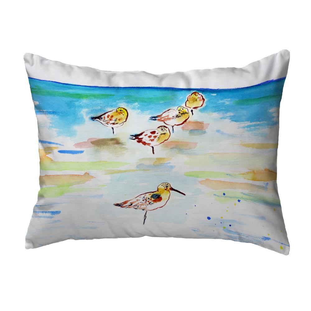 Five Sanderlings Noncorded Indoor/Outdoor Pillow 11x14