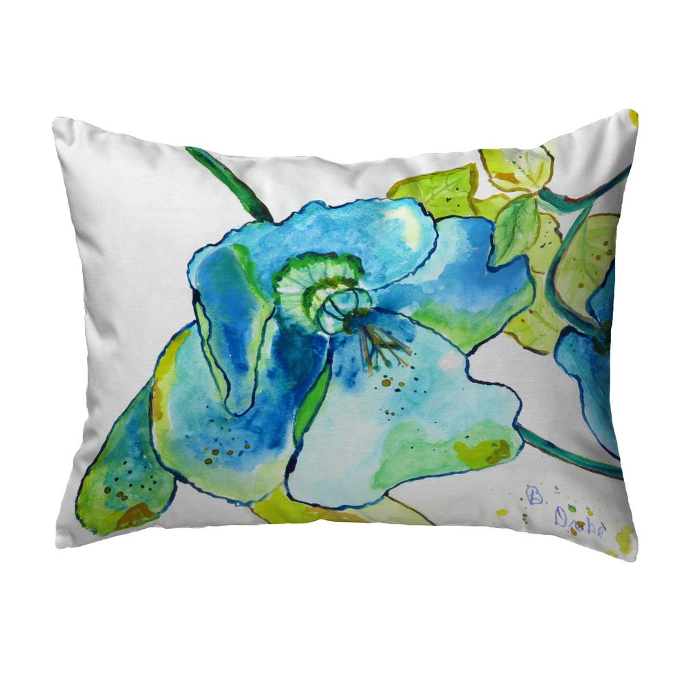 Blue Hibiscus Noncorded Indoor/Outdoor Pillow 11x14