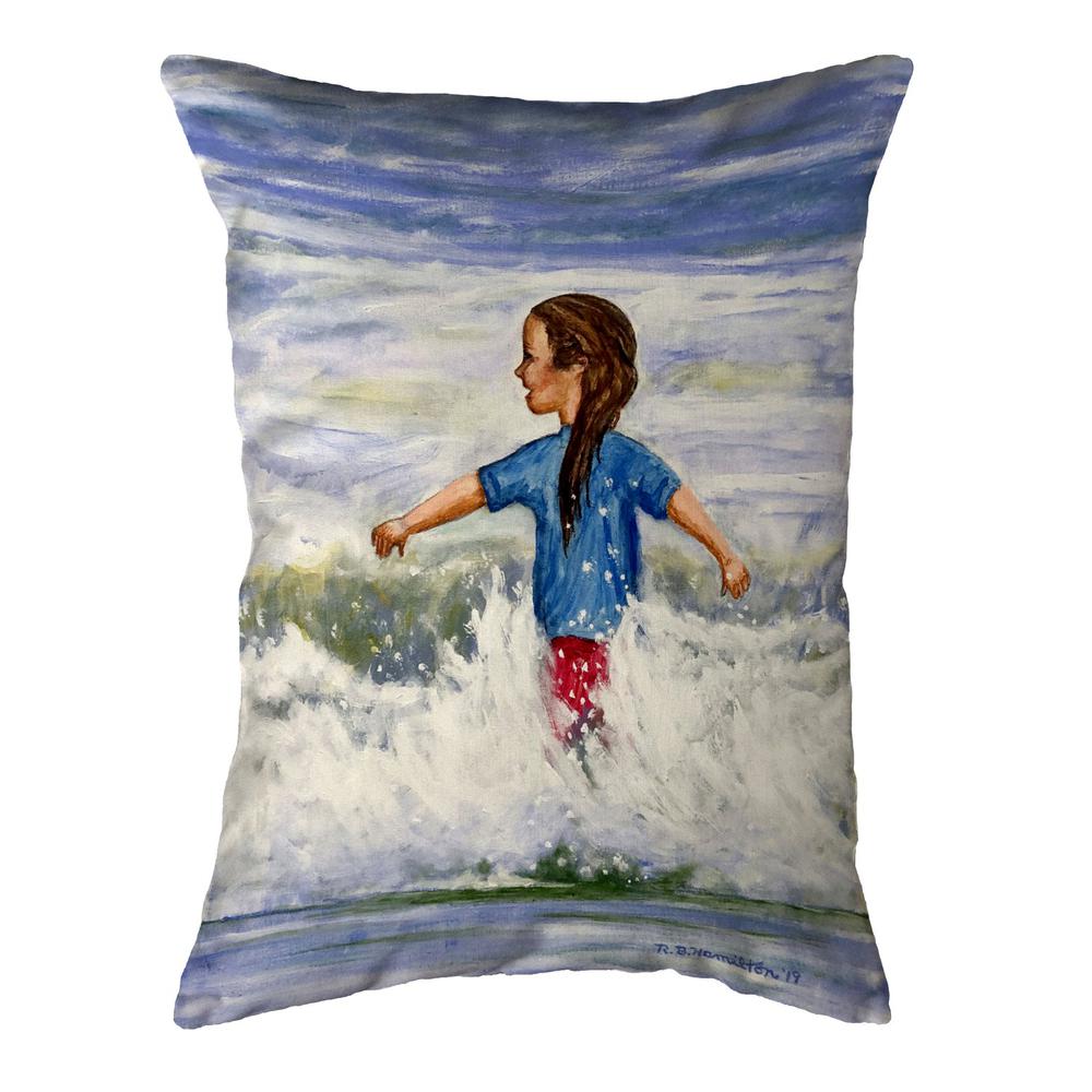 Girl in Surf 11x14 Small No Cord Pillow
