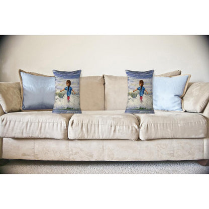 Girl in Surf 11x14 Small No Cord Pillow