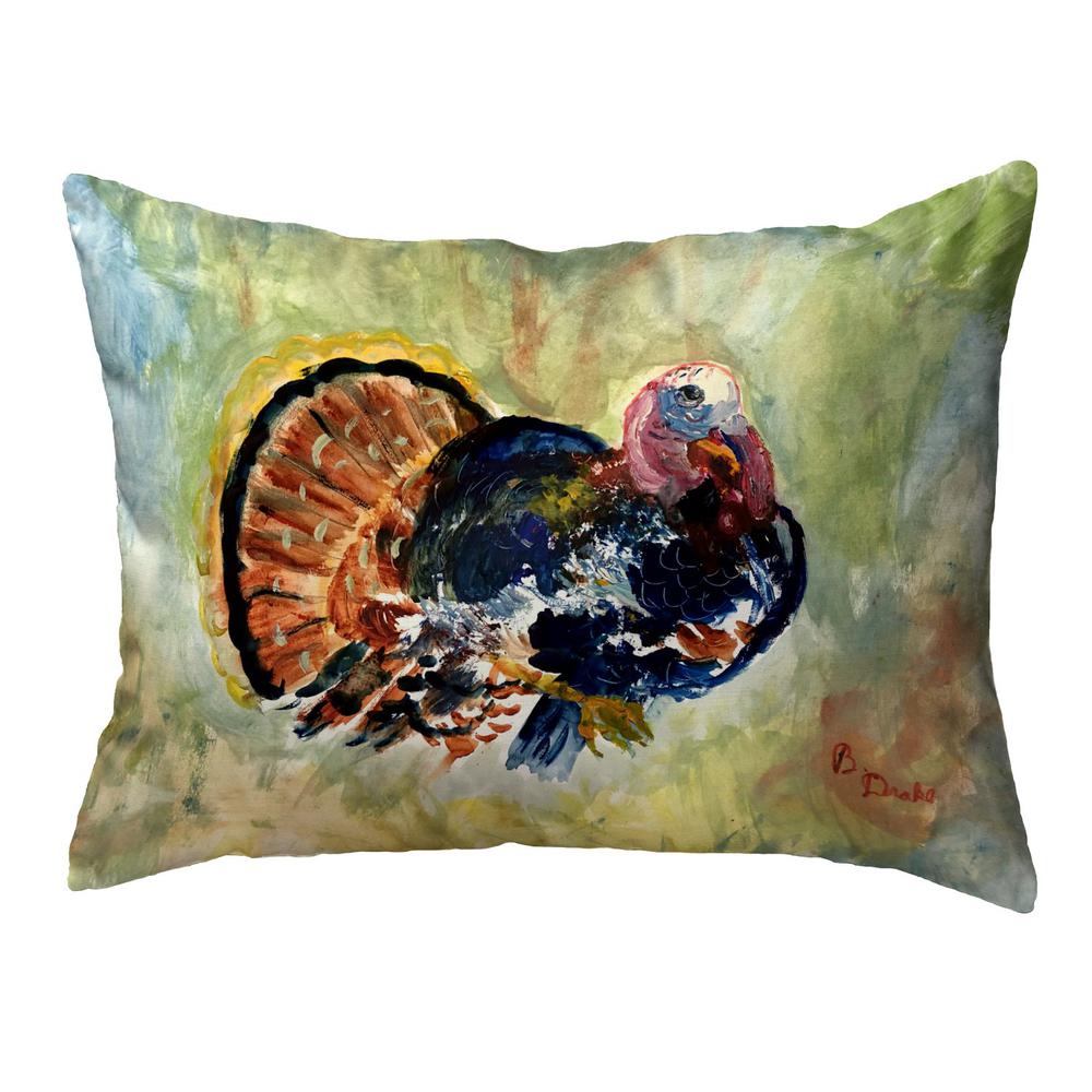 Colorful Turkey 11x14 Small No Cord Pillow