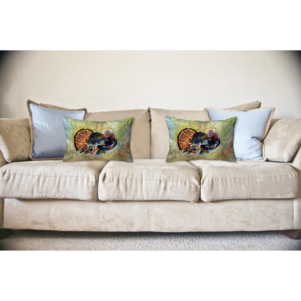 Colorful Turkey 11x14 Small No Cord Pillow