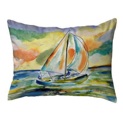Orange Sailboat Small Noncorded Pillow 11x14