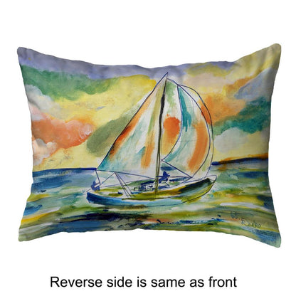 Orange Sailboat Small Noncorded Pillow 11x14