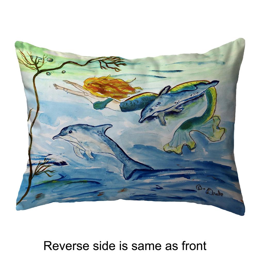 Mermaid & Dolphins Small Noncorded Pillow 11x14