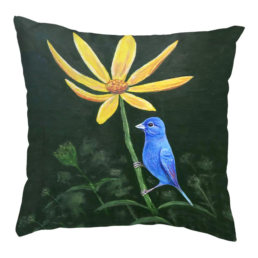 Indigo Bunting Small Noncorded Pillow 12x12