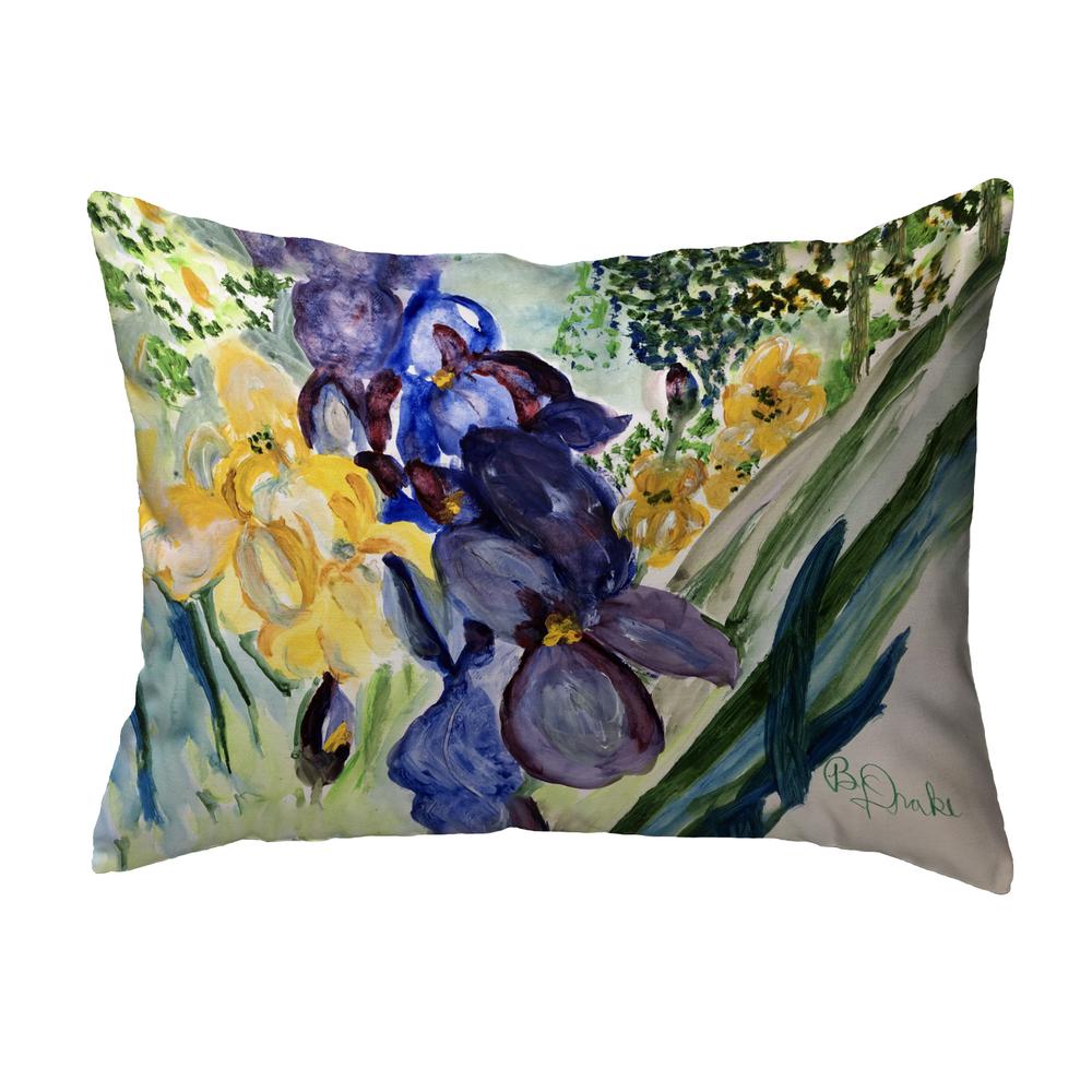 Yellow & Blue Iris Small Noncorded Pillow 11x14
