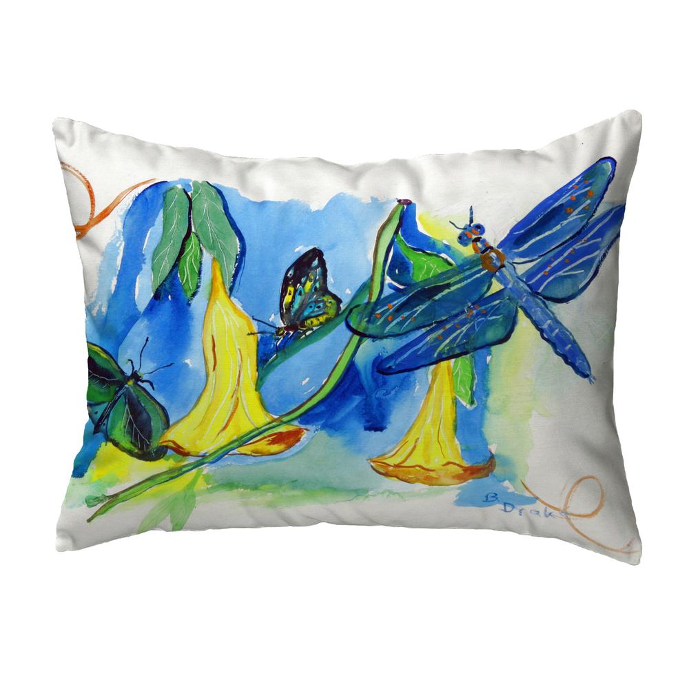 Yellow Bells & DragonFly Small No-Cord Pillow 11x14