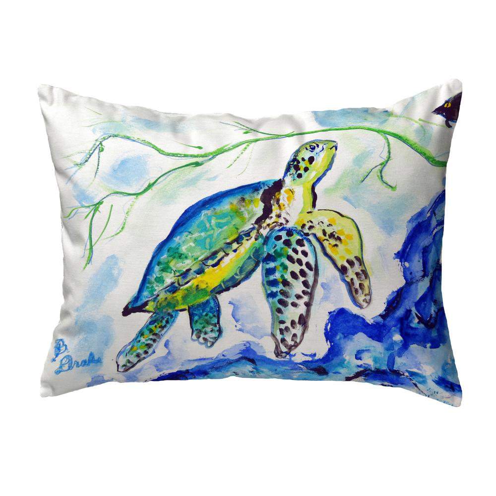 Yellow Sea Turtle Small No-Cord Pillow 11x14